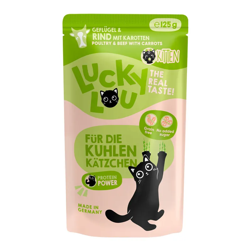 Lucky Lou Kitten Geflügel & Rind 125 g Preisreduziert